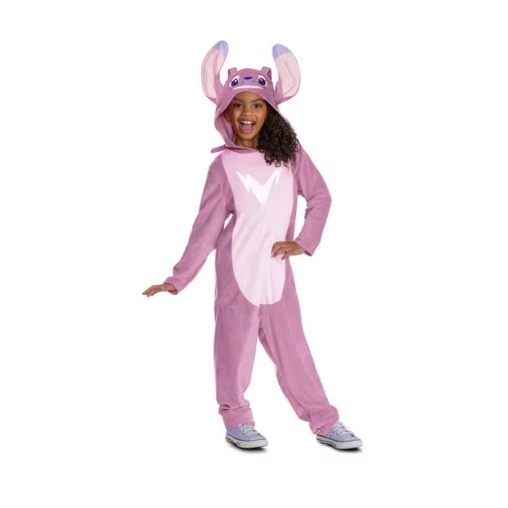 Disney Angel Lilo & Stitch Pink Costume Jumpsuit Kids Med 7-8 Disguise